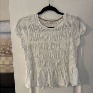 Pilcro White Smocked Blouse